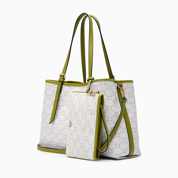Túi Tote Nữ Lyn Serif XL Bag Printed Green L26CBWA026 Màu Trắng Xanh