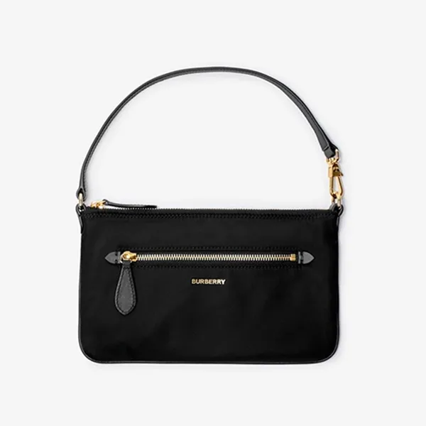 Túi Xách Nữ Burberry Women's Black Nylon Zip Pouch Màu Đen