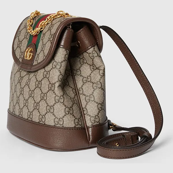 Túi Xách Nữ Gucci Ophidia Mini Backpack Beige Ebony 795221-96IWG-8745 Màu Nâu Be
