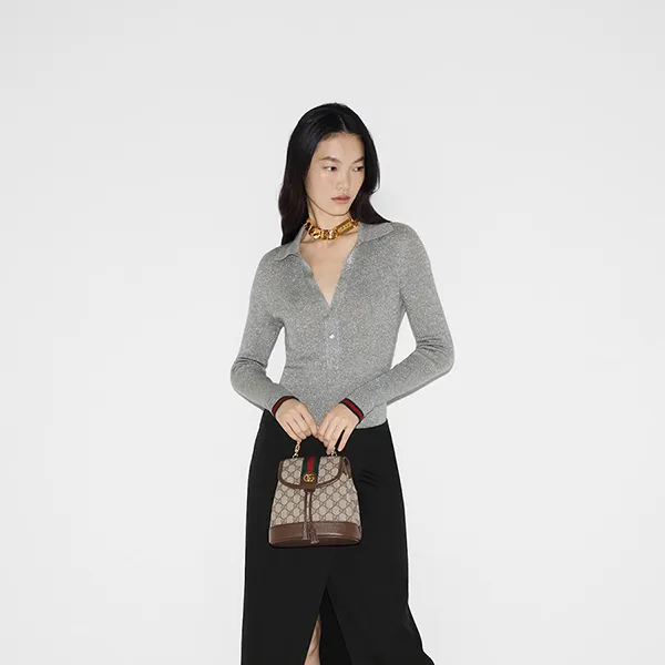 Túi Xách Nữ Gucci Ophidia Mini Backpack Beige Ebony 795221-96IWG-8745 Màu Nâu Be