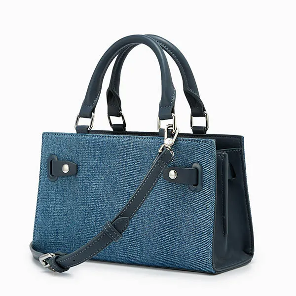 Túi Xách Nữ Lyn Raff Raw Top Handle S Handbag - Blue Variation 2 LL25SBS327 Màu Xanh Blue