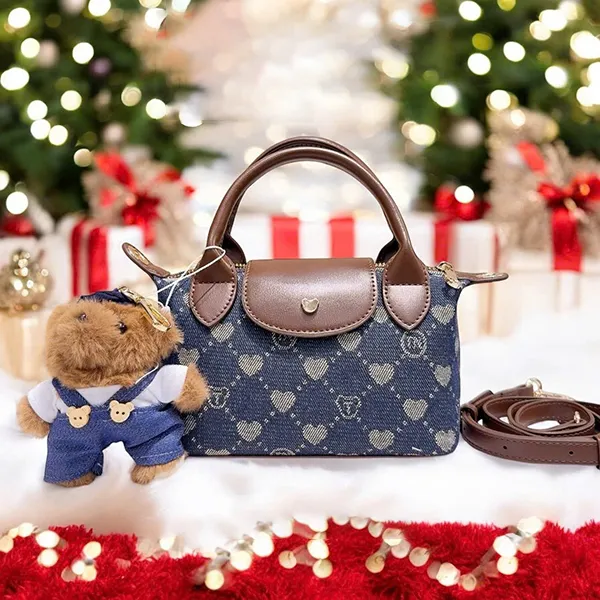 Túi Xách Tay Nữ Guoo Bear GU1125 Màu Xanh Denim Size S