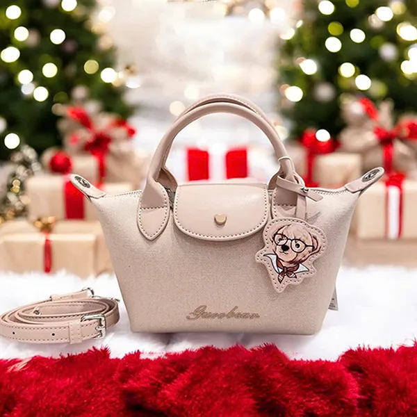 Túi Xách Tay Nữ Guoo Bear GU1152 Màu Hồng Nude Size S