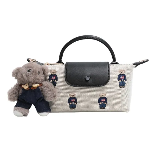 Túi Xách Tay Nữ Guoo Bear GU1304-10040 Màu Be Đen Size S