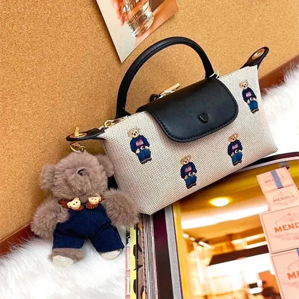 Túi Xách Tay Nữ Guoo Bear GU1304-10040 Màu Be Đen Size S