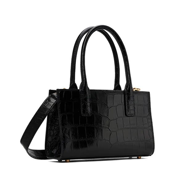 Túi Xách Tay Nữ Versace Black Croc Effect Medusa 95 Small Bag Màu Đen