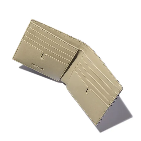 Ví Nam Burberry Check Bifold Wallet 80895301 Màu Beige