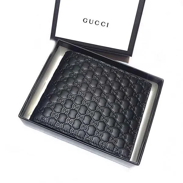 Ví Nam Gucci Microguccissima Bi-Fold Wallet Màu Đen
