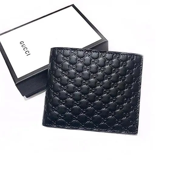 Ví Nam Gucci Microguccissima Bi-Fold Wallet Màu Đen