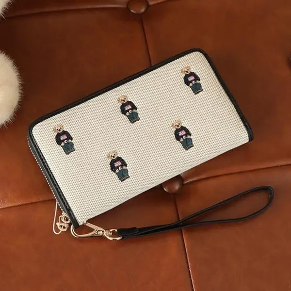 Ví Nữ Guoo Bear GO-2035-10040 Màu Be Đen Size L