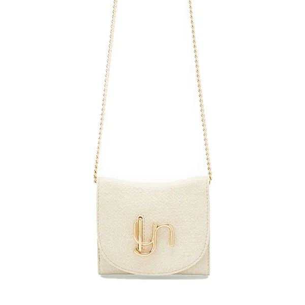 Ví Nữ Lyn Horsy Short Wallet On Chain - Biege Variation 2 L25FWWA019 Màu Kem