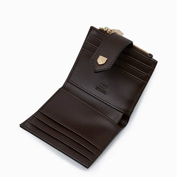 Ví Nữ Lyn Re-Edit Slim Card Short Wallet - Dark Brown L25FWWA042 Màu Nâu Đậm