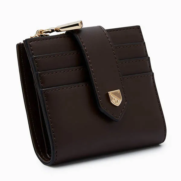 Ví Nữ Lyn Re-Edit Slim Card Short Wallet - Dark Brown L25FWWA042 Màu Nâu Đậm