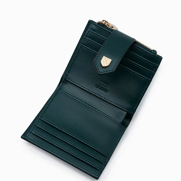 Ví Nữ Lyn Re-Edit Slim Card Short Wallet - Dark Green L25FWWA042 Màu Xanh Green