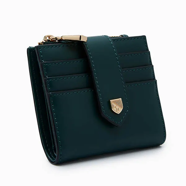 Ví Nữ Lyn Re-Edit Slim Card Short Wallet - Dark Green L25FWWA042 Màu Xanh Green