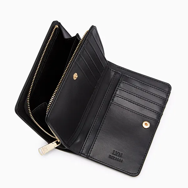 Ví Nữ Lyn Thunder Semi Wallet - Black LL25FWS016 Màu Đen