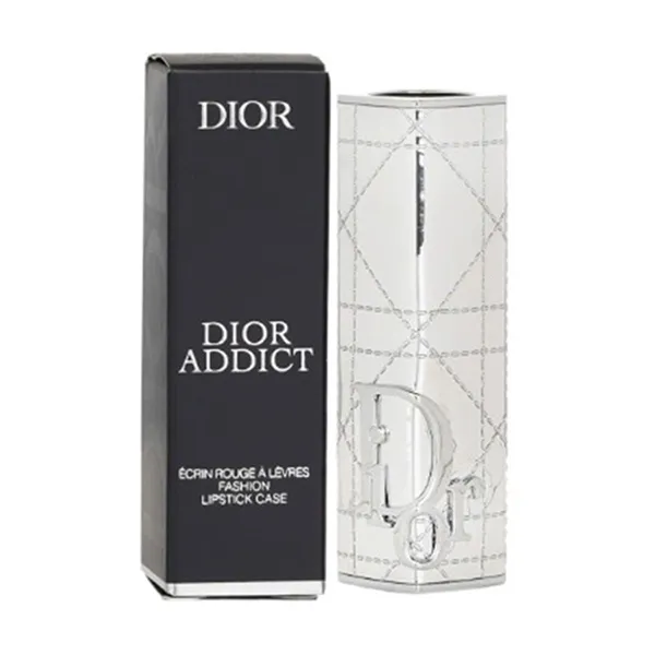 Vỏ Son Dior Addict Lipstick Fashion Case Silver Cannage Màu Bạc