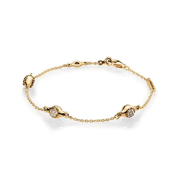 Vòng Đeo Tay Nữ Pandora Modern Lovepods Charm Bracelet Original 567354CZ Màu Vàng