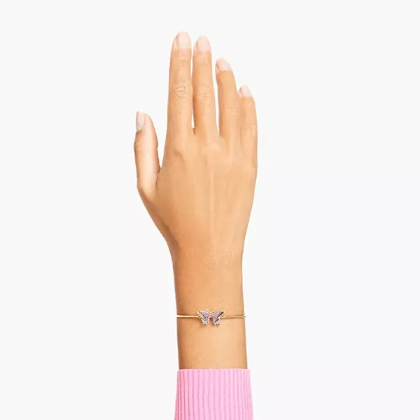 Vòng Đeo Tay Nữ Swarovski Butterfly Idyllia Bracelet 5670053 Màu Vàng/ Hồng
