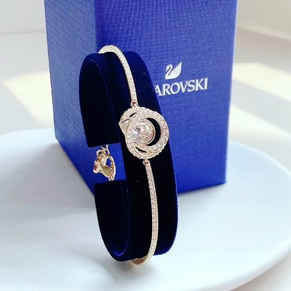 Vòng Đeo Tay Nữ Swarovski Generation Bangle White, Rose Gold-Tone Plated 5636588 Màu Vàng Hồng