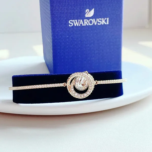 Vòng Đeo Tay Nữ Swarovski Generation Bangle White, Rose Gold-Tone Plated 5636588 Màu Vàng Hồng
