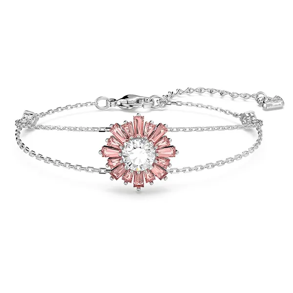 Vòng Đeo Tay Nữ Swarovski Idyllia Bracelet Mixed Cuts, Sun, Pink, Rhodium Plated 5642968 Màu Bạc/Hồng