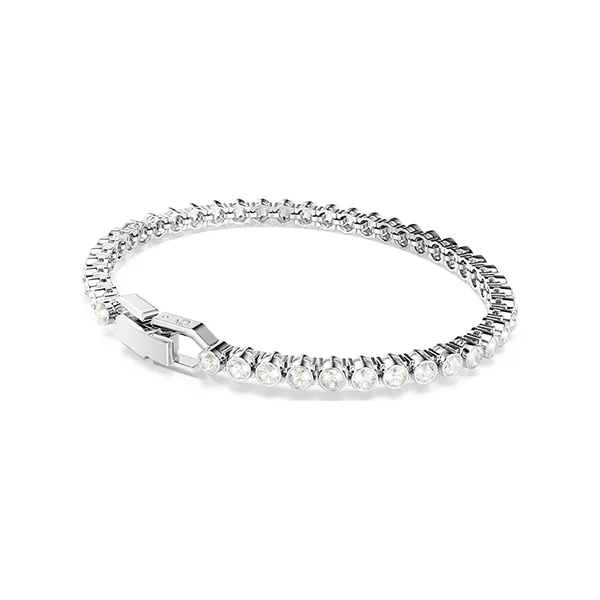Vòng Đeo Tay Nữ Swarovski Imber Emily Tennis Bracelet Round Cut Gray Rhodium Plated 5734279 Màu Bạc