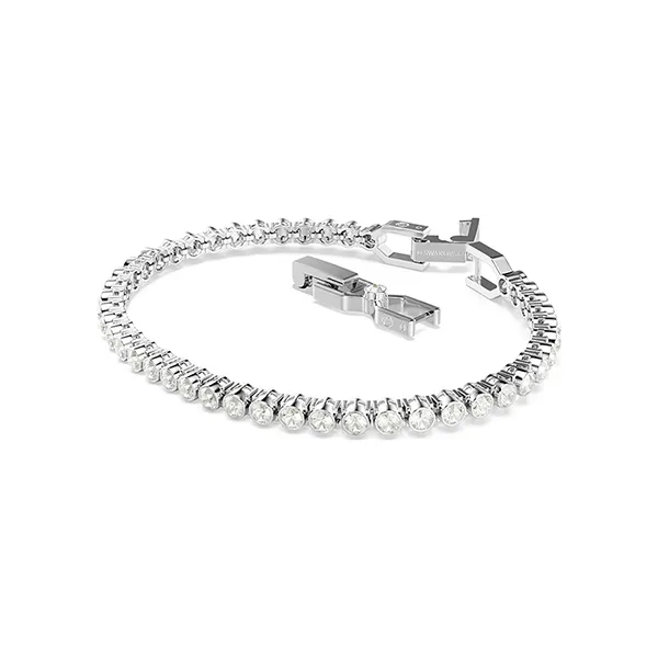 Vòng Đeo Tay Nữ Swarovski Imber Emily Tennis Bracelet Round Cut Gray Rhodium Plated 5734279 Màu Bạc