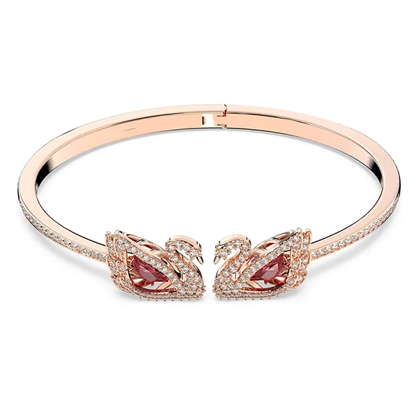 Vòng Đeo Tay Nữ Swarovski Swan Bangle Swan, Red, Rose gold-tone Plated 5614122 Màu Vàng Hồng Size S