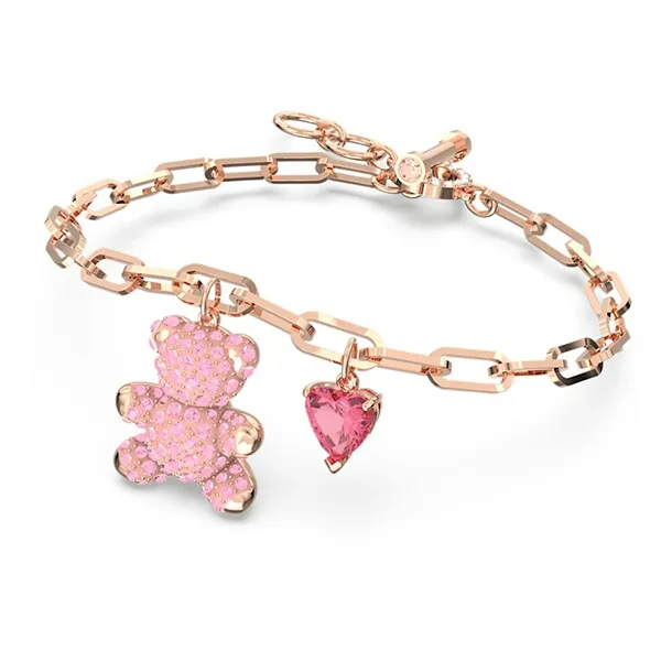 Vòng Đeo Tay Nữ Swarovski Teddy Bracelet Bear, Pink, Rose Gold-Tone Plated 5642978 Màu Vàng Hồng