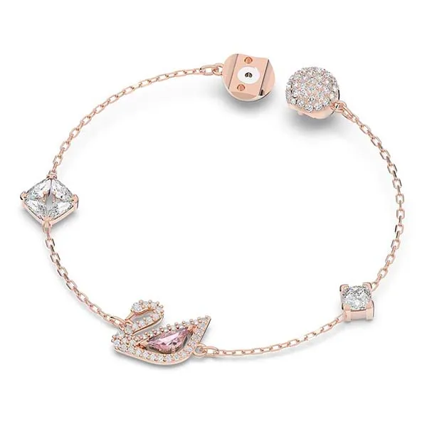 Vòng Đeo Tay Swarovski Dazzling Swan Bracelet 5485876 Màu Vàng Hồng