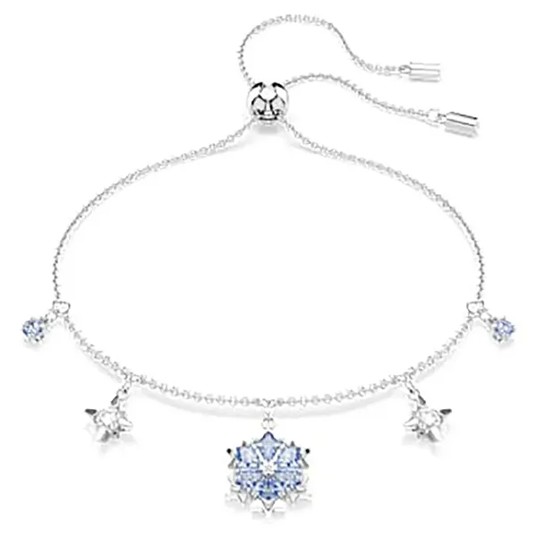 Vòng Đeo Tay Nữ Swarovski Magic Bracelet Snowflake, Blue, Rhodium Plated 5734244 Màu Xanh Bạc