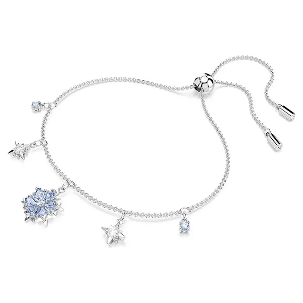 Vòng Đeo Tay Nữ Swarovski Magic Bracelet Snowflake, Blue, Rhodium Plated 5734244 Màu Xanh Bạc