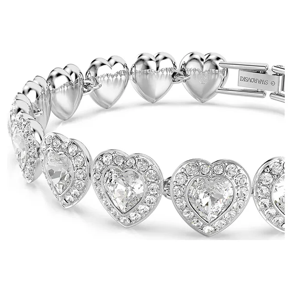 Vòng Đeo Tay Swarovski x Ariana Grande Bracelet Mixed Cuts, Heart, White, Rhodium Plated 5720860 Màu Bạc