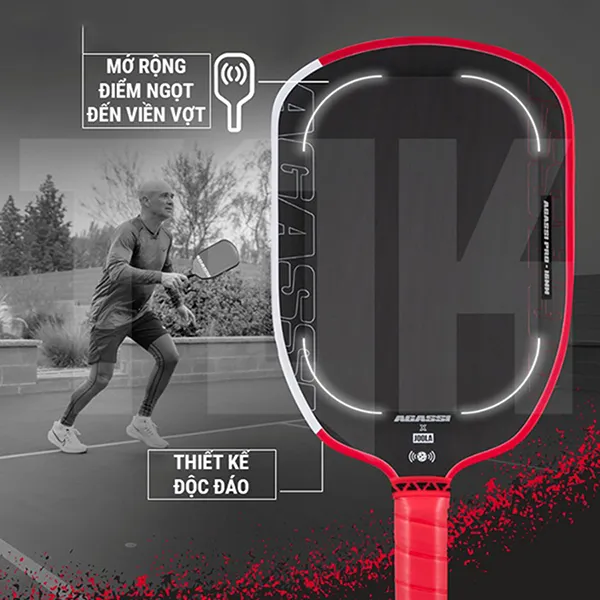 Vợt Pickleball Joola Agassi Pro 14mm Màu Đỏ - Đen