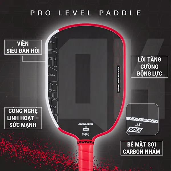 Vợt Pickleball Joola Agassi Pro 14mm Màu Đỏ - Đen