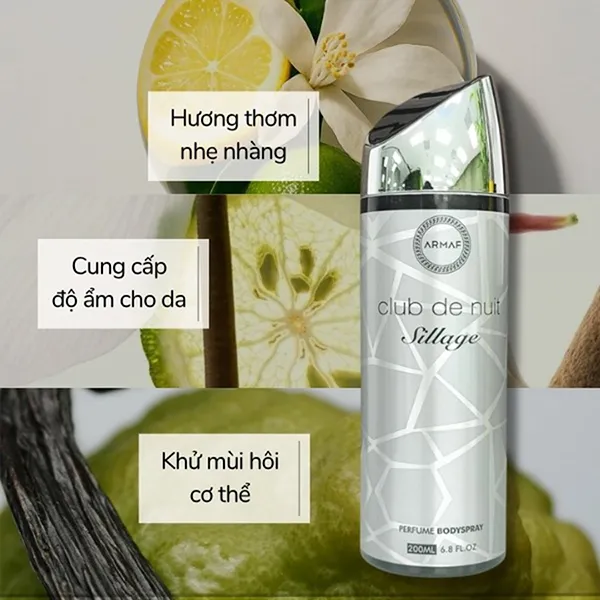 Xịt Thơm Toàn Thân Armaf Club De Nuit Sillage Body Spray 200ml