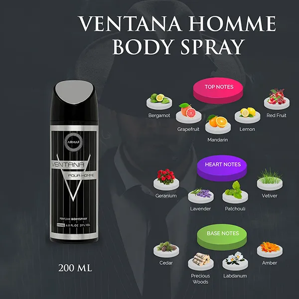 Xịt Thơm Toàn Thân Armaf Ventana Pour Homme Body Spray 200ml