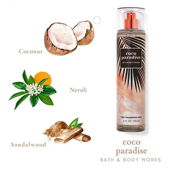 Xịt Thơm Toàn Thân Bath & Body Works Coco Paradise Fine Fragrance Mist 236ml