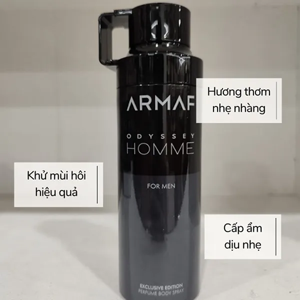 Xịt Thơm Toàn Thân Cho Nam Armaf Odyssey Homme For Men Body Spray 200ml