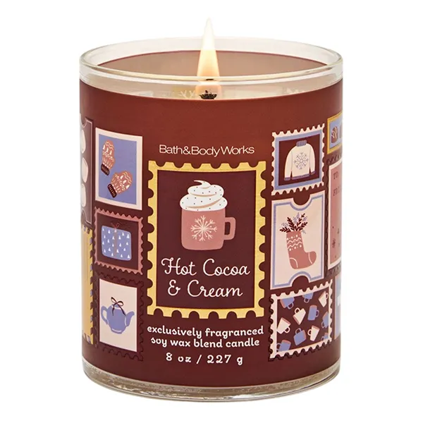 Nến Thơm Bath & Body Works Hot Cocoa & Cream Signature Single Wick Candle 227g
