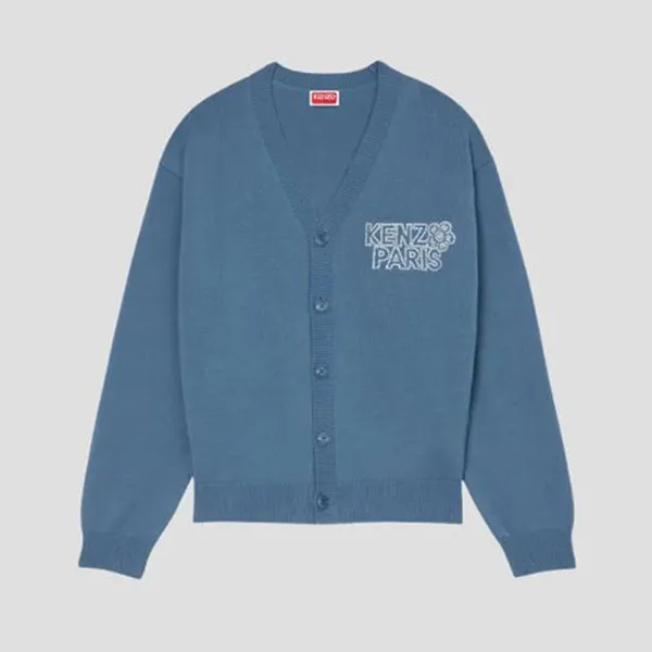 Áo Cardigan Nam Kenzo Constellation Genderless Embroidered In Wool PFE68CA4903CY.67 Màu Xanh Blue Size XL