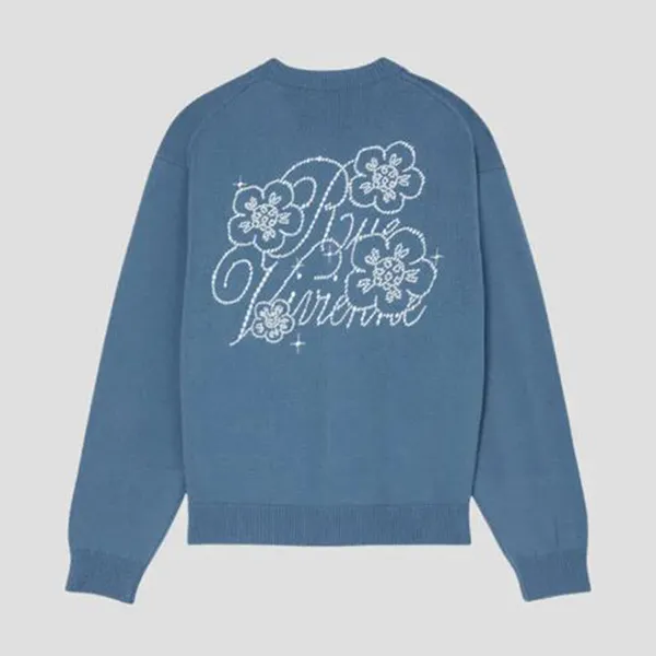 Áo Cardigan Nam Kenzo Constellation Genderless Embroidered In Wool PFE68CA4903CY.67 Màu Xanh Blue Size XL