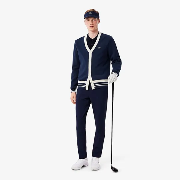 Áo Cardigan Nam Lacoste Men's Golf Windbreaker Cardigan AH7725-HHW Màu Xanh Navy Size 3