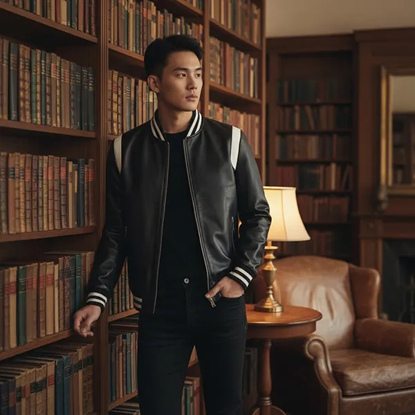 Áo Khoác Da Nam Bolongaro Bomber BT122T00E-Q11 Black Màu Đen Size M