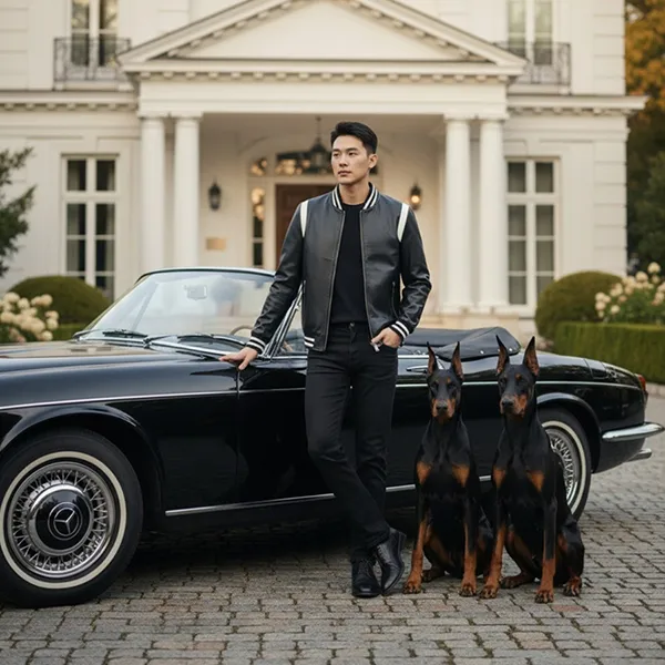 Áo Khoác Da Nam Bolongaro Bomber BT122T00E-Q11 Black Màu Đen Size M