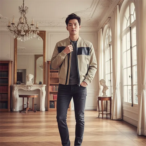 Áo Khoác Nam Armani Exchange 3RZB13 ZN99Z 1940 Màu Be Đen Size S