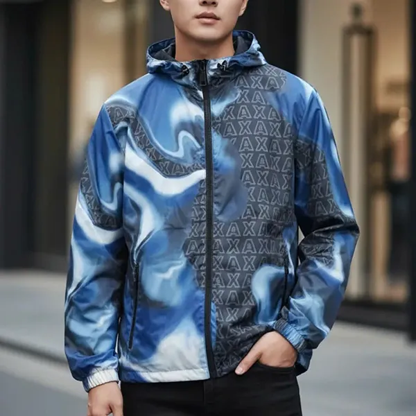 Áo Khoác Nam Armani Exchange 6RZB10 ZNUQZ 25EZ Màu Xanh Blue Size XS