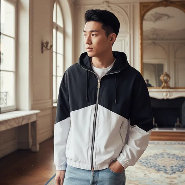 Áo Khoác Nam Armani Exchange Jacket 6RZBL1 ZN2PZ 22CG Hai Mặt Màu Đen Trắng Size XS