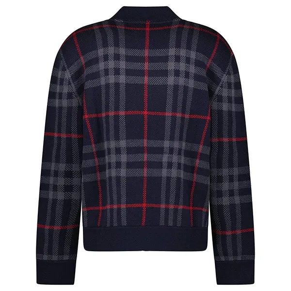 Áo Khoác Nam Burberry Morland Knitted Wool Bomber Jacket Check 8222790-1 Màu Navy Size S